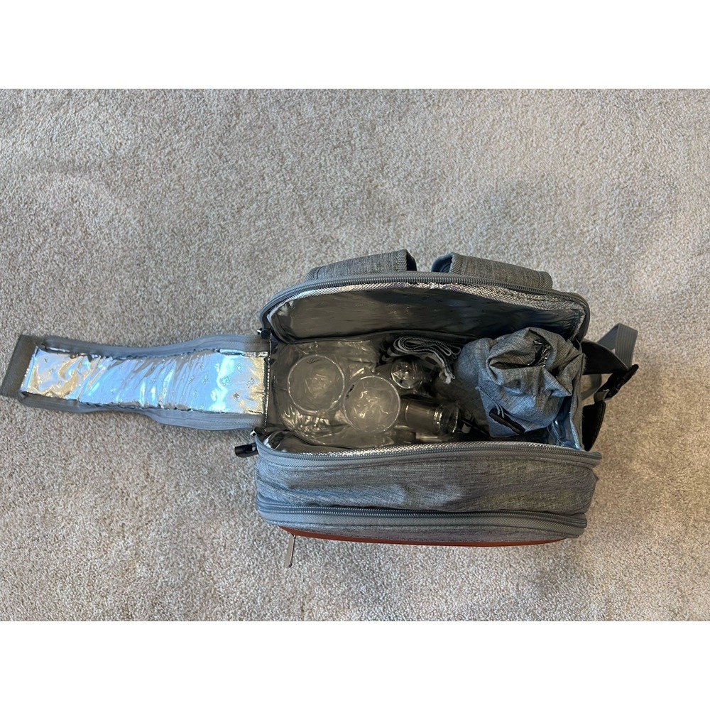 Gray Mr & Mrs Insulated Picnic Backpack - Picture 6 of 13